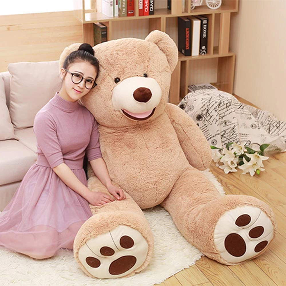 Big Teddy Bear Stuffed Animals with Footprints Plush Toy 51 Inch