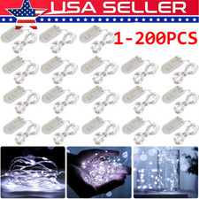 1-200PACK 6.6ft 20 LED Battery Operated Mini LED Copper Wire String Fairy Lights