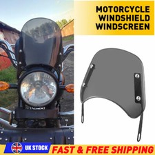 Universal Motorcycle Headlight Fairing Windshield Windscreen 5-7'' Round Smoked