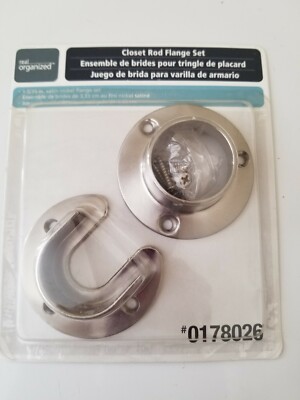 Chrome Closet Rod Flange Set - Great for Creating Space Real Organized