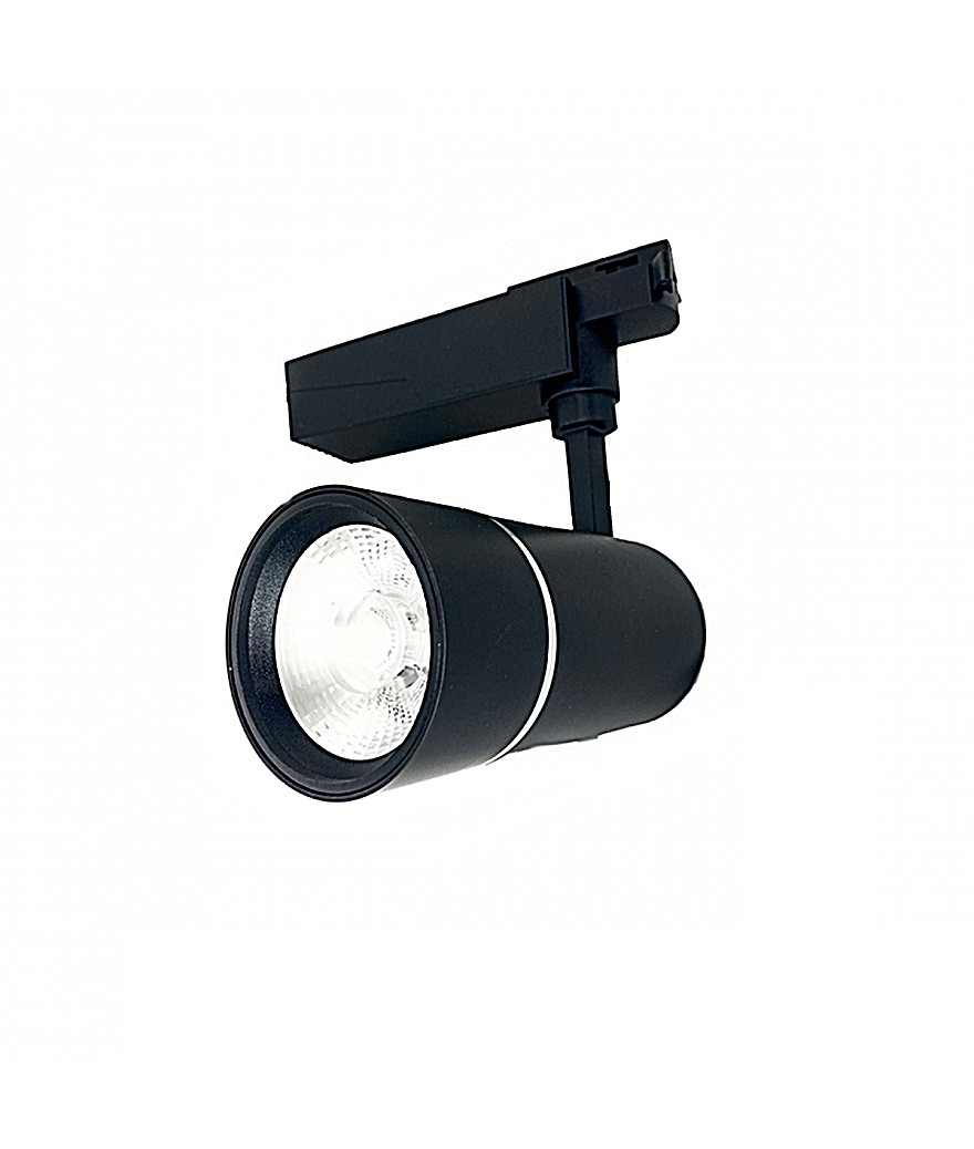Faretto LED A Binario Monofase 30W COB Nero – Luce Calda/fredda/naturale Selezionabile, Fascio 24° Per Negozi E Showroom