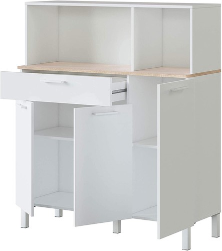 Mueble de cocina, Aparador de comedor, Auxiliar de 3 Puertas + 1 Cajon y Estante - Imagen 2 de 4