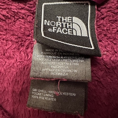 The North Face Maroon Burgundy Pink Teddy Fuzzy Jacket Girls Size Large 14/16 - Imagen 4 de 5
