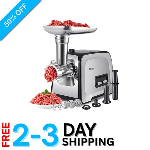 Professional Meat Mincer with 3 Plates & Sausage Maker - Home & Commercial Use