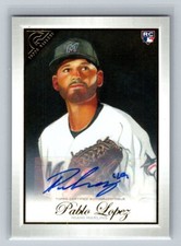 2019 Topps Gallery #48 Pablo Lopez Rookie Auto RC Miami Marlins Baseball Card. rookie card picture