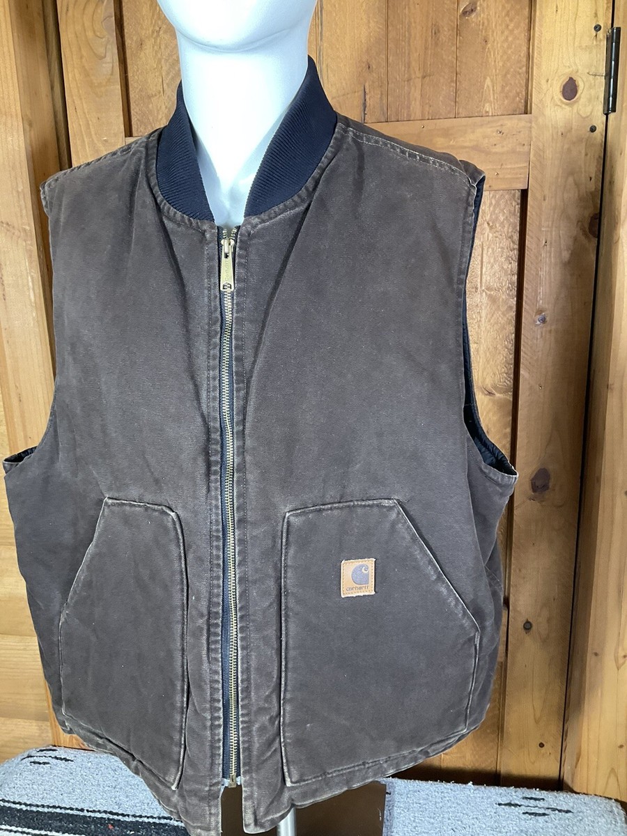 carhartt vtg ダックベスト V02 DKB L★USA★フェード Carhartt V02 Vest Men's Sz 2XL Regular V02 DKB , Dark Brown | eBay
