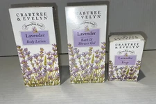 Vintage 1995 Crabtree & Evelyn Lavender 3 Piece Set 8.5 Oz New w/box