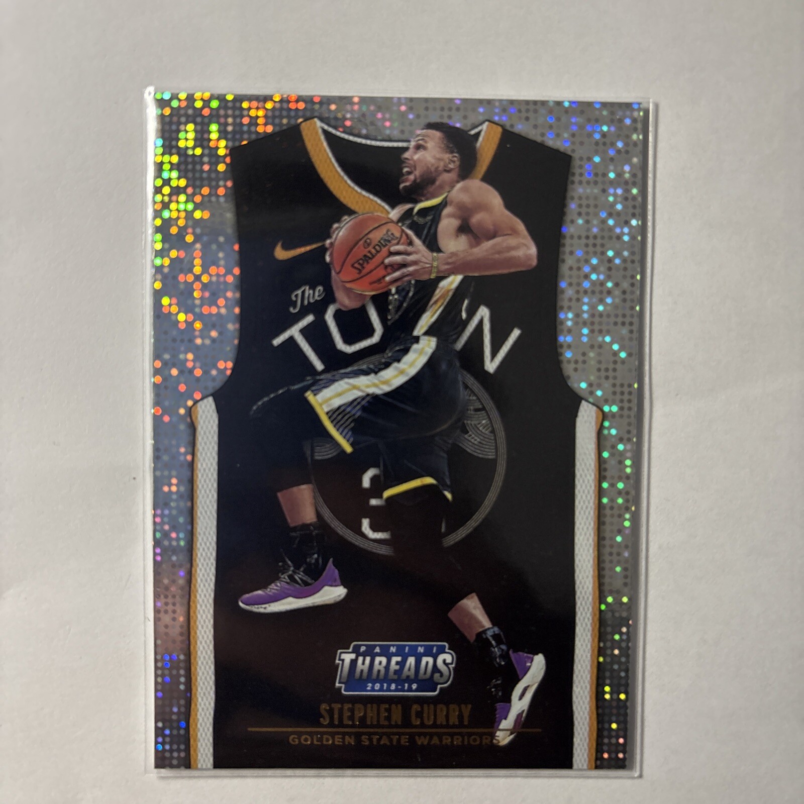 Camiseta deportiva 2018-19 Panini Threads Stephen Curry Dazzle declaración SP #214 NBA