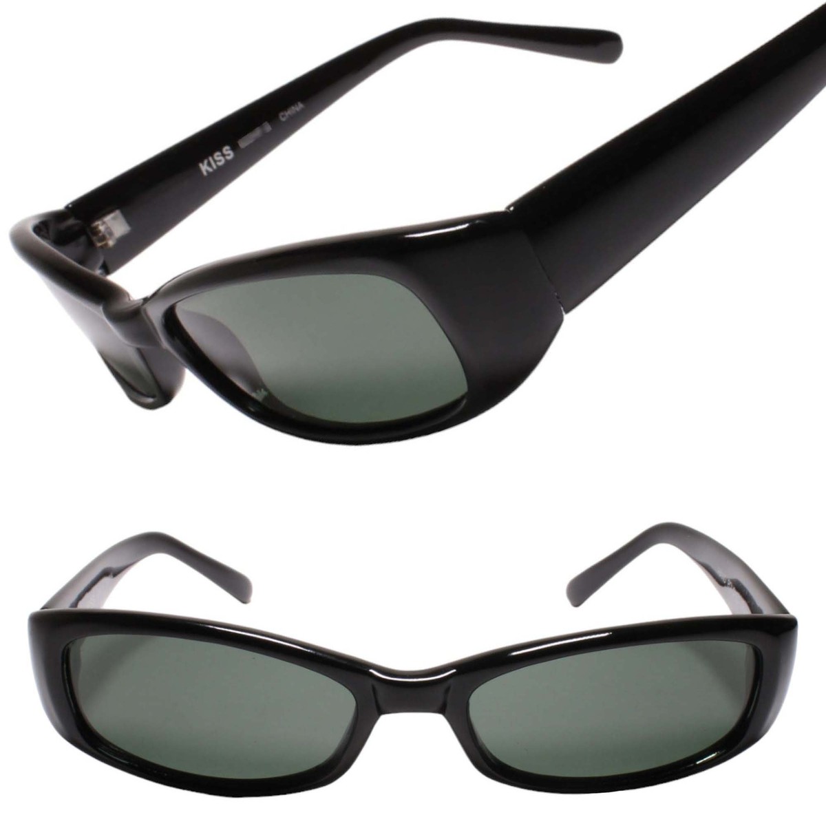 Timeless True Vintage Y2K Angular Slender Rectangle Black