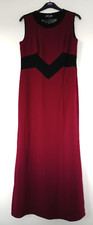 Ozzie Clark Maxi Length Evening/Occasion Dress in Burgundy & Black, Size 14
