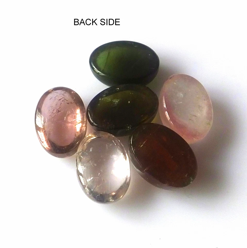 10X14 mm Oval Cut Tourmaline Multi Color Cabochon Natural Loose Gemstone 6 Piece - Image 4 of 4
