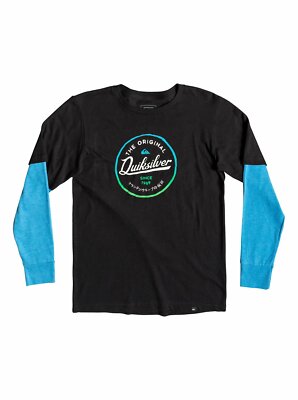 Quiksilver Big Boys XL Long Sleeve Layered Japan Circle Tech Black 