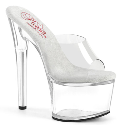 7'' Clear Platform Heels Stripper Basic Pole Dancer Pleaser Shoes Wide Width