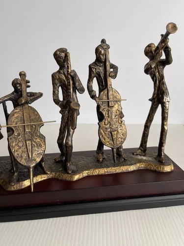 Estatuillas escultóricas de banda de músicos de orquesta para 5 personas - Imagen 3 de 4