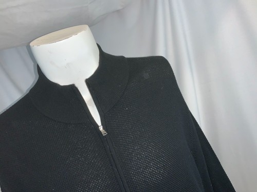 Michael Kors Jacket XL Men Black 100% Cotton Knit Zip YGI E0-238 - Picture 3 of 11
