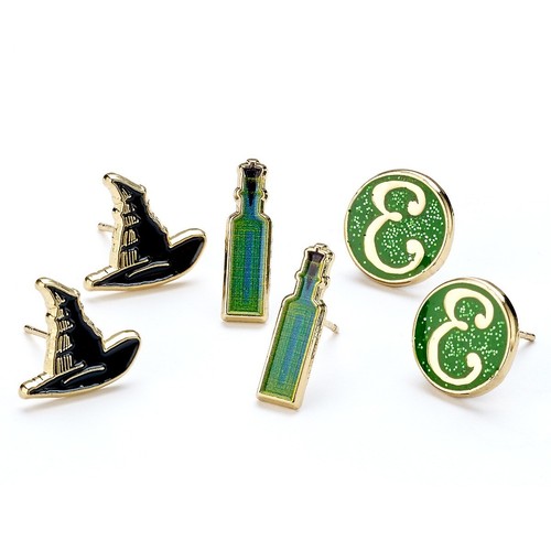 Wicked Hat, Potion and Elphaba E Logo Stud Earring Set - Picture 2 of 3
