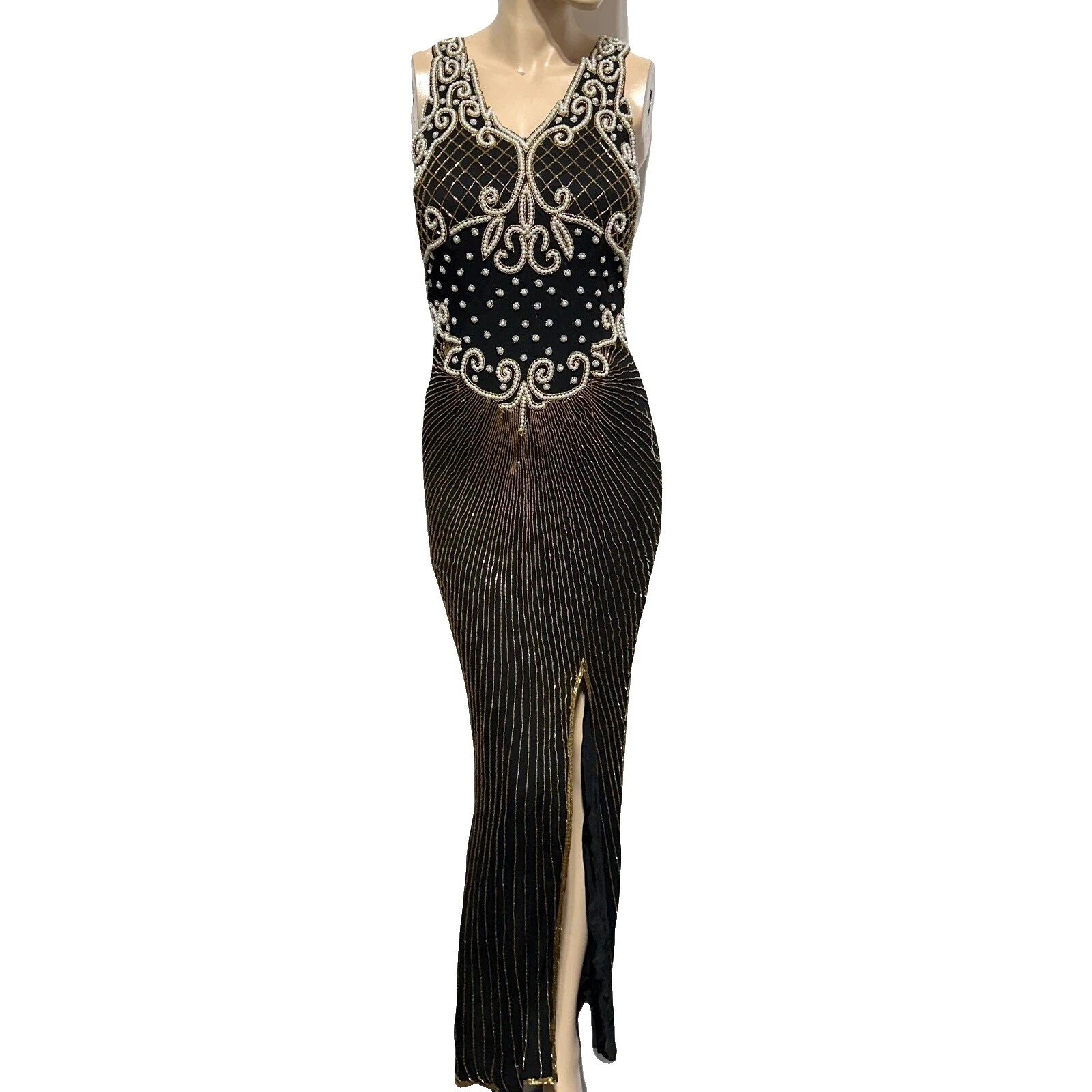 Party Maxi Vestidos VINTAGE de SEDA 100% para De mujer