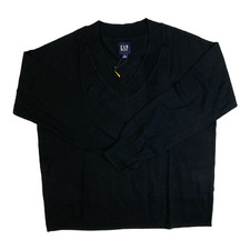 NWT GAP Light Weight V-Neck Sweater Black Large