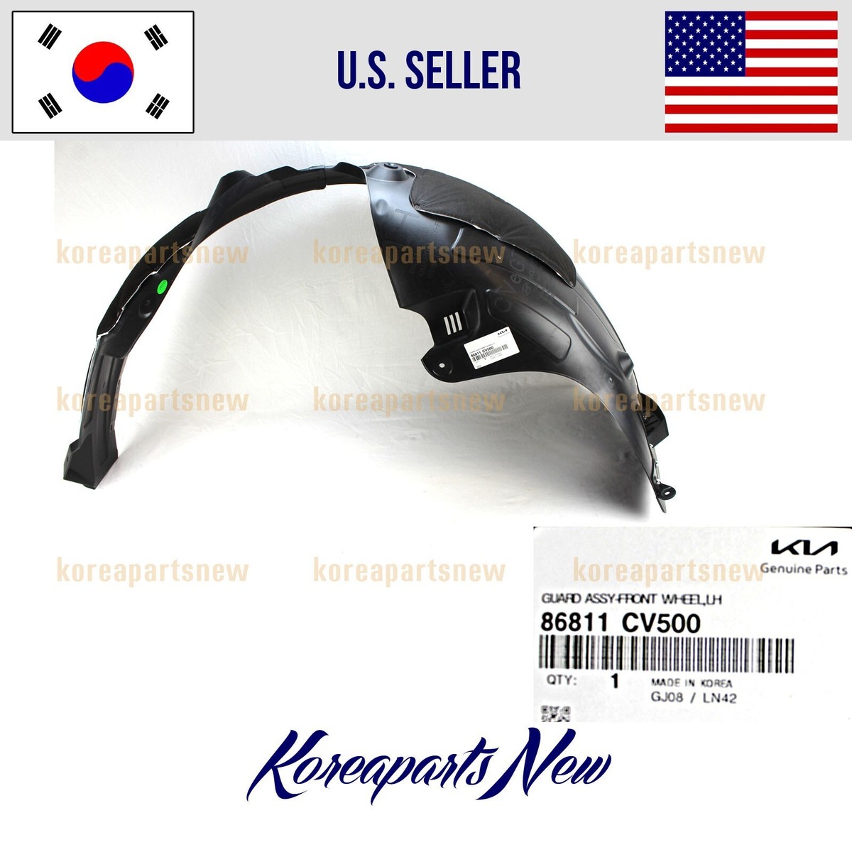 FRONT Fender Liner Left DRIVER 86811CV500 ⭐OEM⭐ Kia EV6 GT | GT