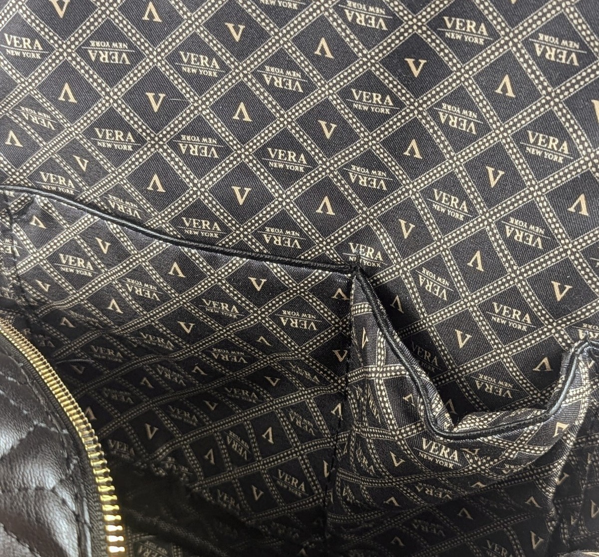Vera New York Black Simone Quilted Dome Backpack NWT New Nwt 100th Vera Bradley Disney Embroidered Snow White  main image 3
