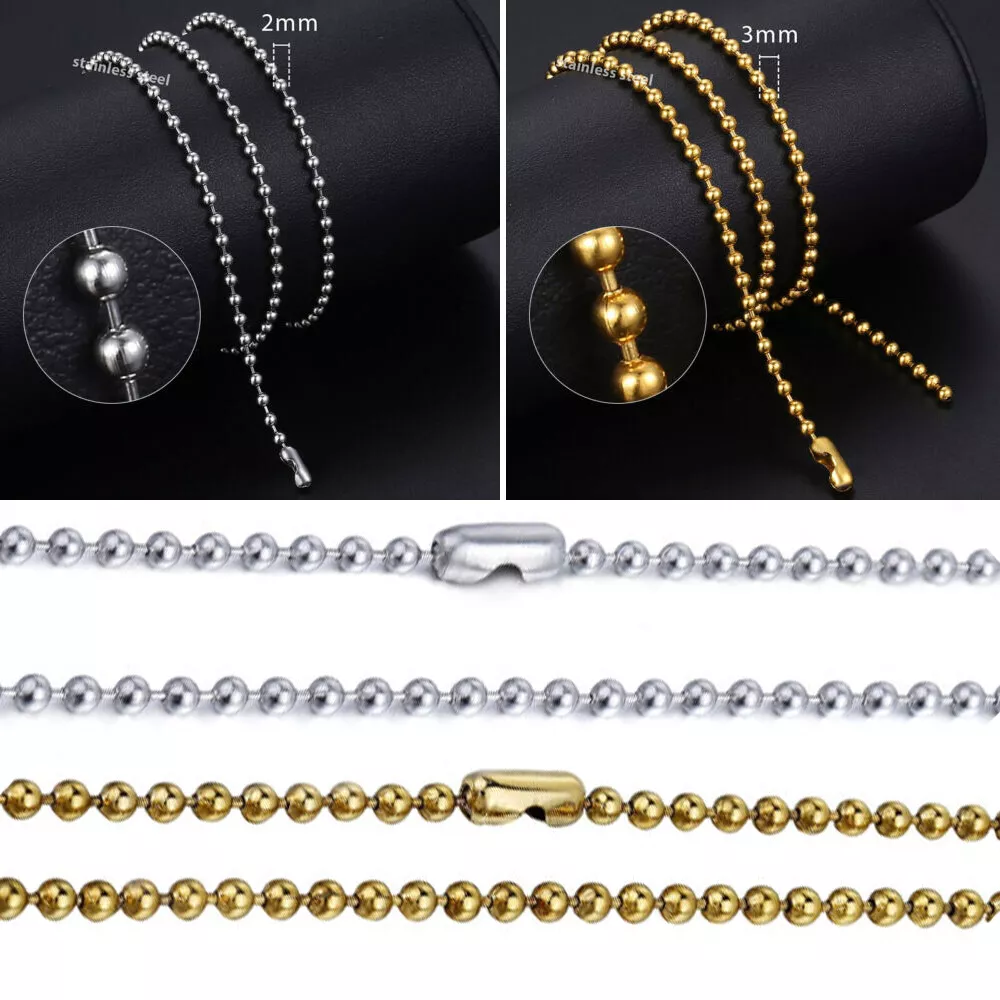 Ball/Bead Necklace Chain- Stainless Steel