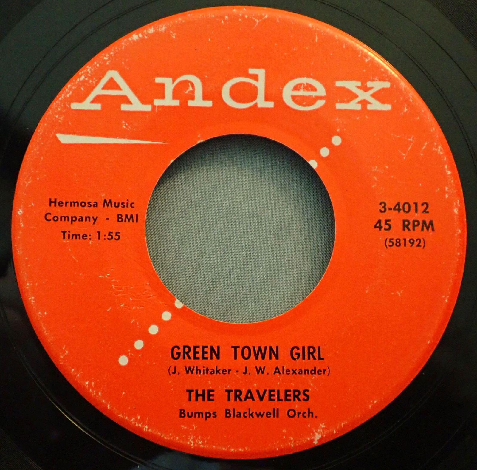 HEAR IT 50's DooWop 45 rpm Travelers "He's Got the Whole World in His