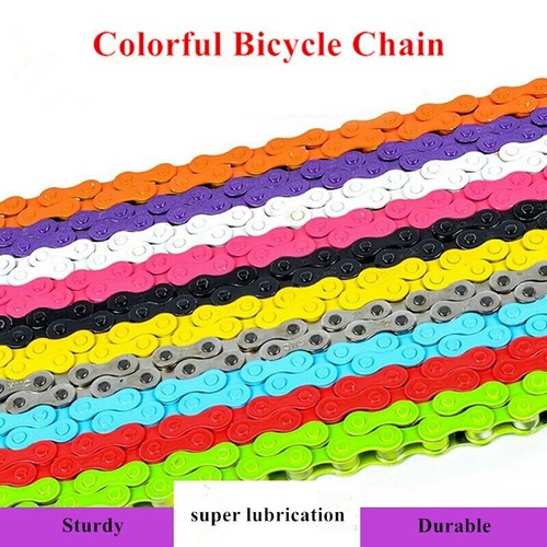 BMX Colorful 1/2" x 1/8" Fixed Bike Chain 96 Links Bicycle Chains Fixed Gear - Picture 3 of 15