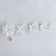 100pcs Acrylic White Transparent Petal Charm Beads,Resin Flower Petal Pendants