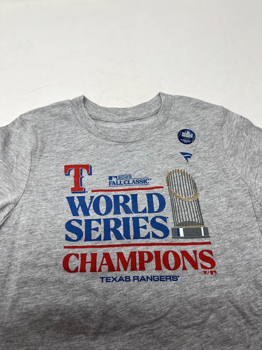 Texas Rangers World Series MLB 2023 Champions T-Shirt 7 Boys Large