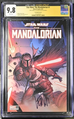 CGC 9.8 Star Wars THE MANDALORIAN #1 SIGNED JSA LEINIL FRANCIS YU VARIANT 2022
