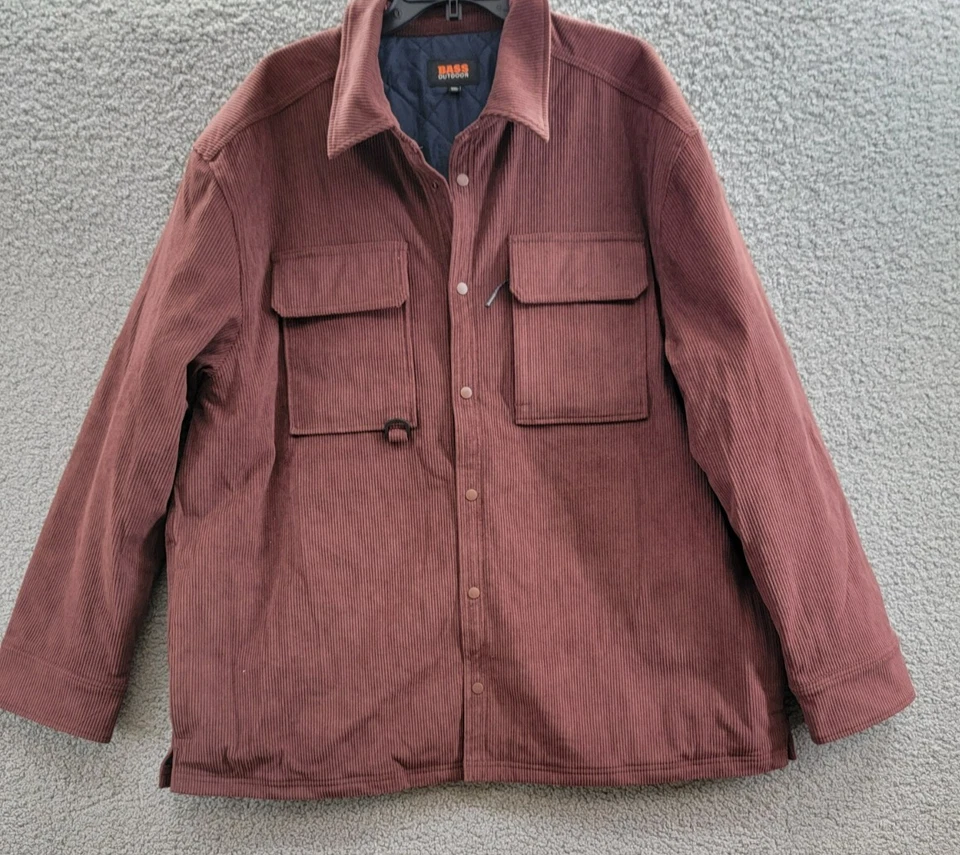 低音户外休闲版型灯芯绒衬衫夹克男式 XXL 朗姆酒葡萄干长袖 — 第 3/4 张图片