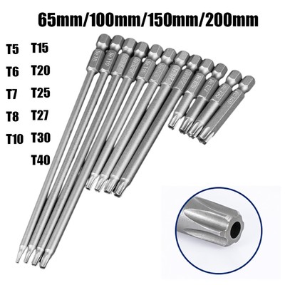 Torx mit Bohrung Bitset Bitsatz T5-T40 Schrauben 1/4'' Bit Sicherheits Pin wahlw