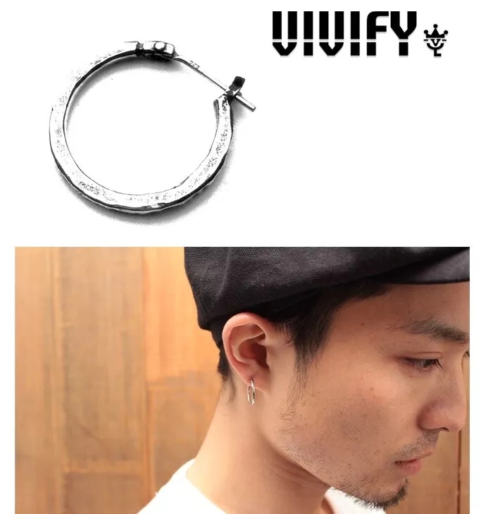 VIVIFY Hammered Hoop Pierce set of 2 For both ears japanese hand made