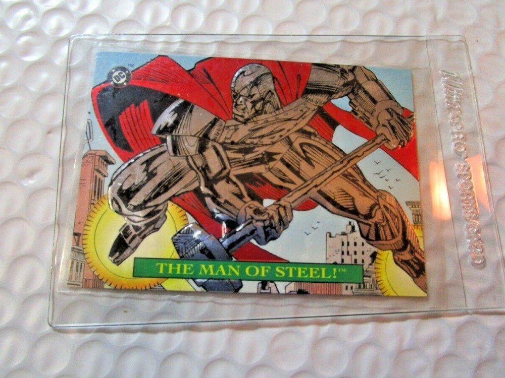 THE MAN OF STEEL 1993 Skybox DC Bloodlines Embossed Promo Foil Card #S1 of 4