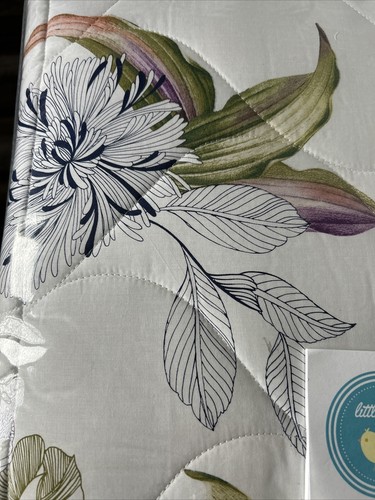Yves Delorme KING BELLE du NUIT Quilted Coverlet White Floral New 98x112 France - Picture 5 of 9
