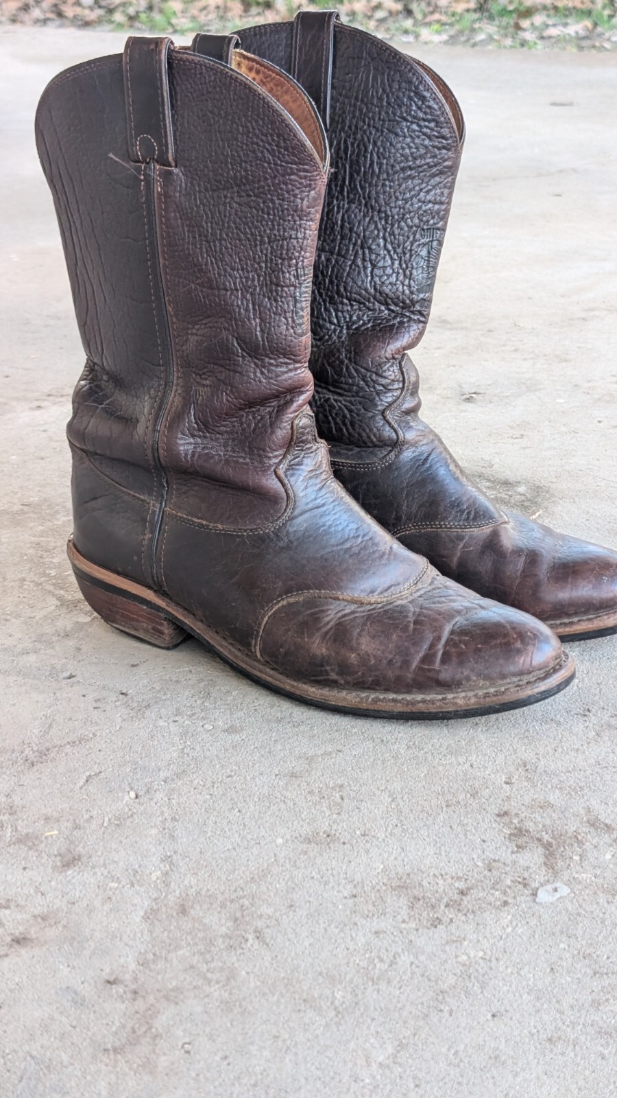 American Made - Chippewa - Bison Leather Cowboy Boots - Size 12 D