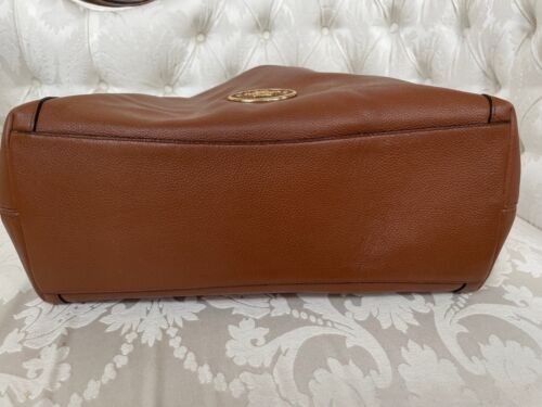 COACH Edie Genuine Leather 3 Compartment Shoulder Bag Brown Purse Tote - Picture 3 of 10
