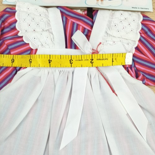 Vintage Doll Dress, dark blue with Floral pattern, Country Style Dress, 19.6" - Picture 4 of 10