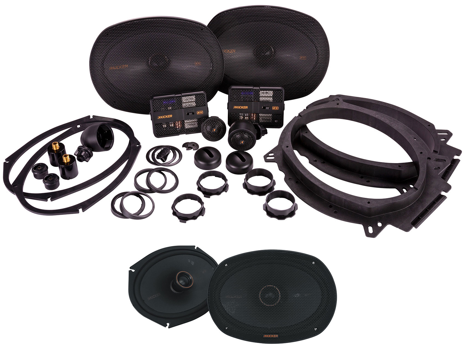 Пара автомобильных аудиосистем Kicker 51KSS6904 6x9 компонентных 2 51KSSC6904 коаксиальных динамиков