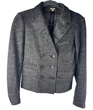 J. Crew black wool double breasted blazer size 6