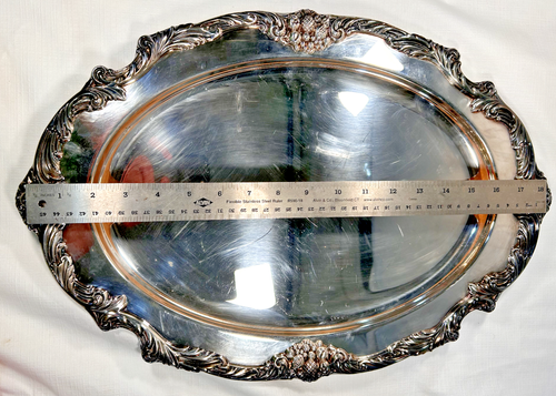 King Francis 1676 Patrón Caña y Barton 19" Placa Ovalada Plateada Plateada De Colección - Imagen 8 de 9