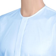 Men's Sky Blue Mandarin Collarless Grandad Office Dinner Hidden Placket Shirt