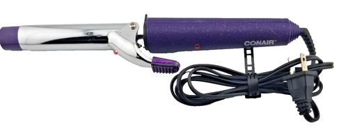 Conair Hair Curling Iron 1 Inch Chrome Barrel Purple Handle 1 Heat Setting WORKS - Picture 1 of 5