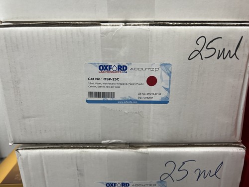 (150/Cs) OXFORD 25 ml graduierte TD serologische Pipetten Einzelverpackung OSP-25C - Bild 2 von 2