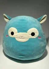 Squishmallows 13" Tim Alpaca Llama Aqua Turquoise Blue Plush Animal Pillow 2017