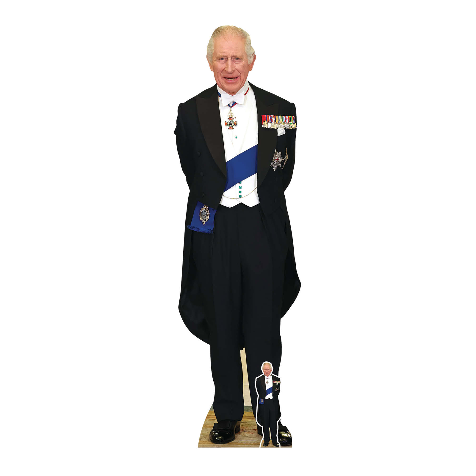 King Charles III Medals Lifesize Cardboard Cutout Coronation with Free Mini