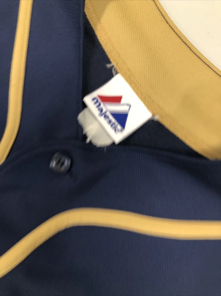 Camiseta deportiva Majestic Ryan Braun Milwaukee Brewers azul marino dorada para hombre talla 52 Foto 3 de 4