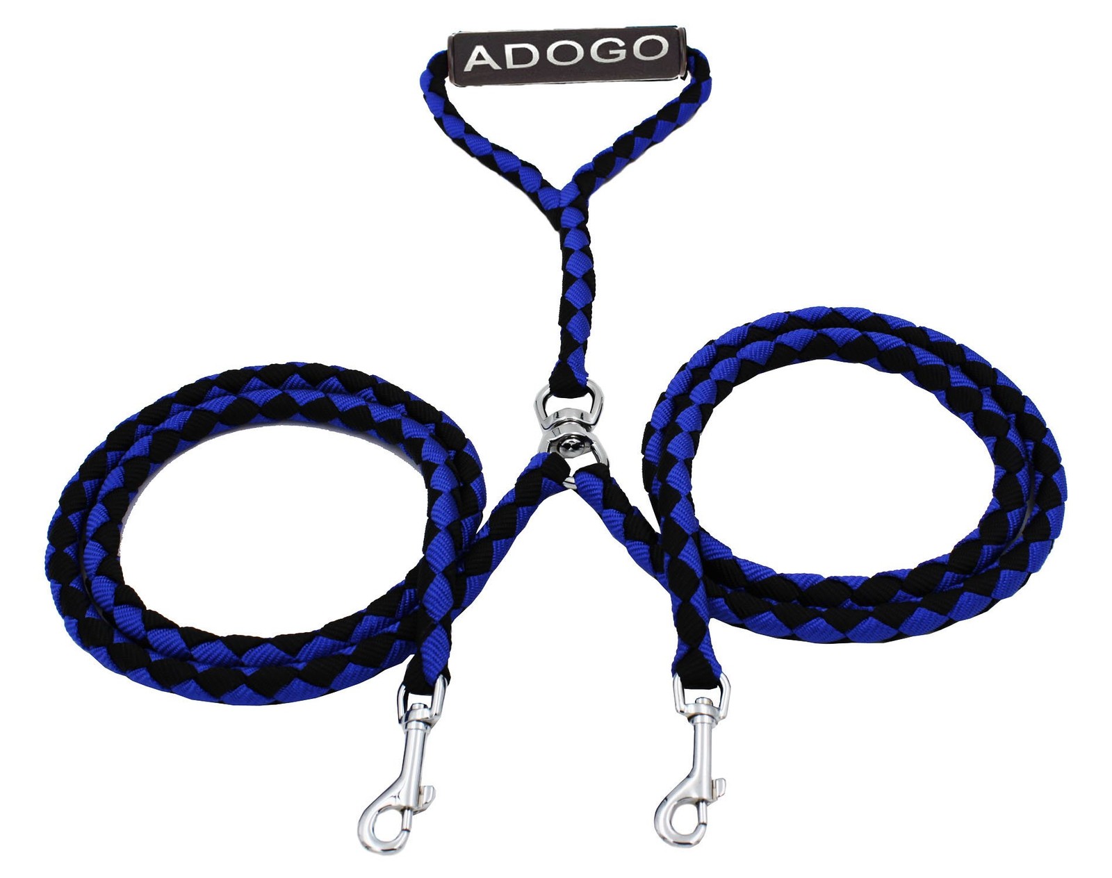 ADOGO Dog Lead Splitter,No-Tangle Double Leash for Small, Blue & Black