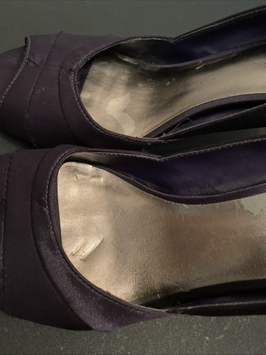 Kelly & Katie hochhackige Damen-Pumps Größe 8 Slipper lila Stoff offene Zehenpartie - Bild 11 von 15
