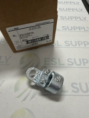 Lot of 5 Thomas & Betts 3940 3/4'' Conduit Hub Ground Clamp 8-2 AWG Mall Iron